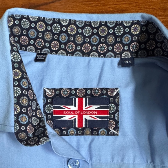 Men's Blue Dress Shirt - Picture 2 of 2